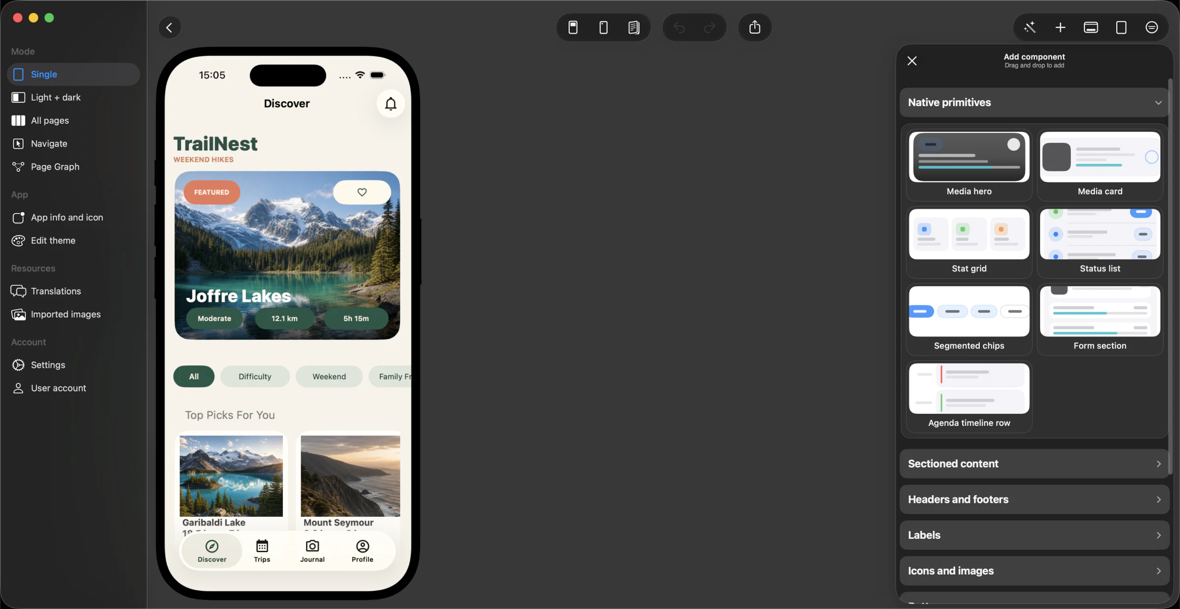 The Appmost Design component library open in the macOS editor
